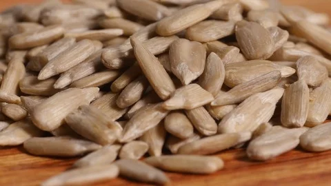 Sunflower seeds, low angle Video stock 77462335