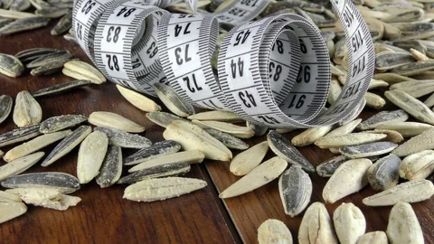 Sunflower Seeds Macro View Stock Footage 87568712