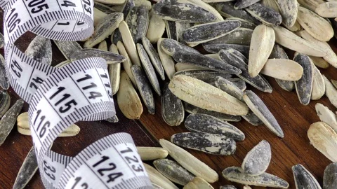 Sunflower Seeds Macro View Stock Footage 87573760
