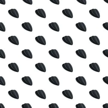 Sunflower seeds seamless repeating pattern on white background Stock Illustration