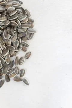 Sunflower seeds on white Stock Photos