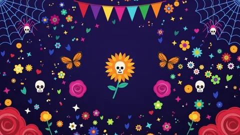 Sunflower with a skull face Vídeo Stock 348259304