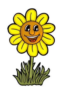 Sunflower with smile Stock Illustration
