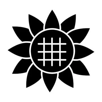 Sunflower solid icon. Flower vector illustration isolated on white. Floral glyph 스톡 일러스트