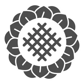 Sunflower solid icon, Thanksgiving Day concept, Farm organic flower blossom sign Stock Illustration