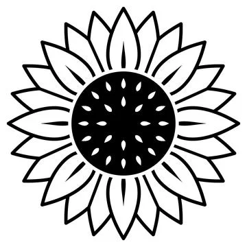 Sunflower Stencil Element Stock Illustration