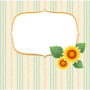 Sunflower striped background Stock Illustration