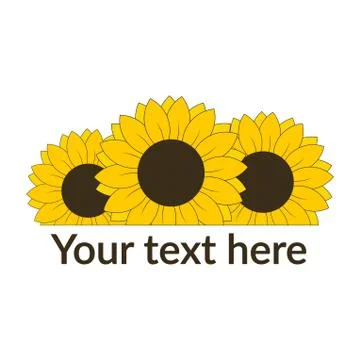 Sunflower with text line vector illustration Stock Illustration