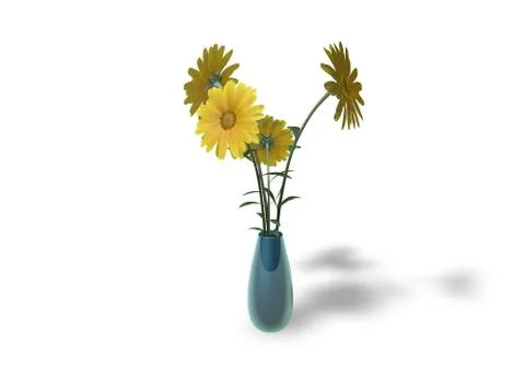 Sunflower in vase Stock Illustration