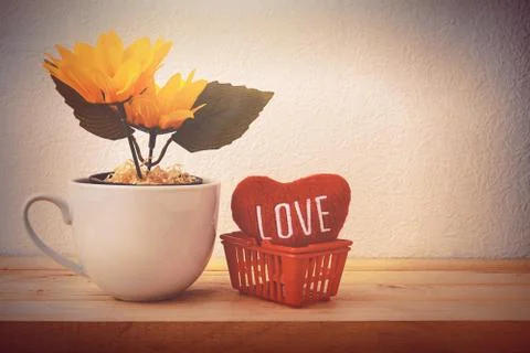 Sunflower in a white cup Stock Photos