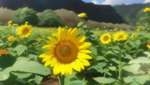 Sunflowers in The Field Stock Footage 278393605