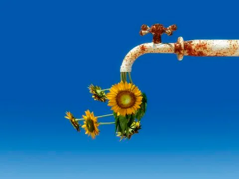 Sunflowers leaving Stock Illustration
