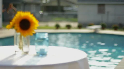 Sunflowers On Table Video stock 32420121