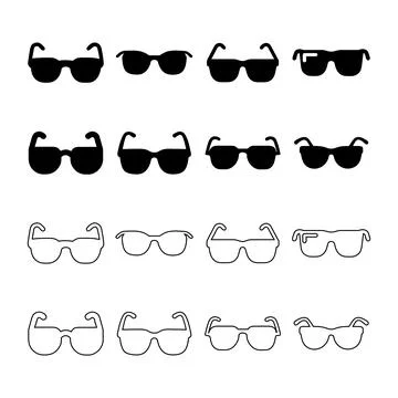 Sunglass Icons Set Stock Illustration