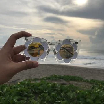 Sunglass View Beach Stock Photos