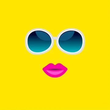 Sunglasses and lips Stock Illustration