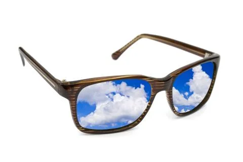 Sunglasses and sky reflection Stock Photos