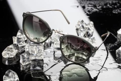 Sunglasses Ans Ice Stock Photos