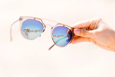 Sunglasses on the beach Foto stock