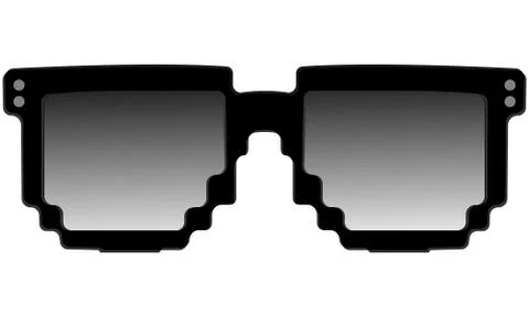 Sunglasses in black frame pixel model Stock Illustration