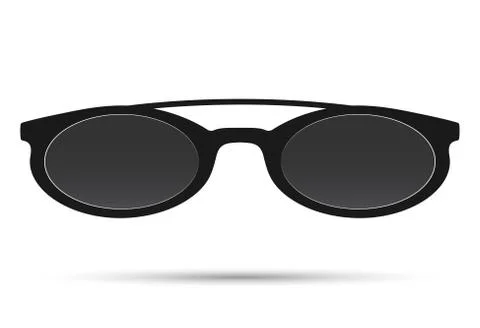 Sunglasses with black frames, isolated on a white background Illustrazione stock