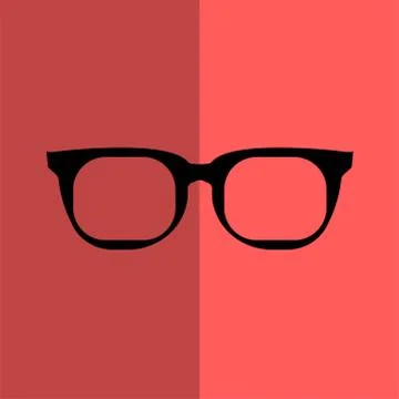 Sunglasses black Icon on red background,Vector illustration Stock Illustration