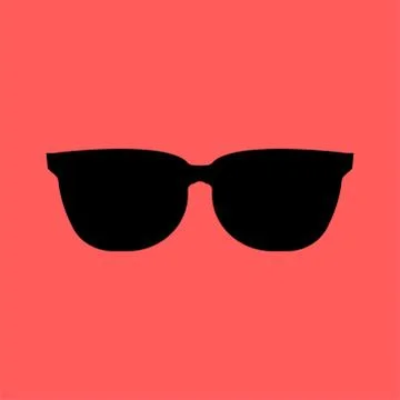 Sunglasses black Icon on red background.vector illustration Stock Illustration