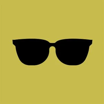 Sunglasses black Icon on yellow background,Vector illustration Stock Illustration