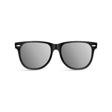 Sunglasses with black plastic frame Illustrazione stock