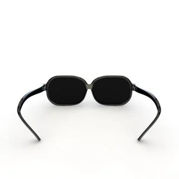 Sunglasses with black plastic frame on white isolated background Stock Illustration