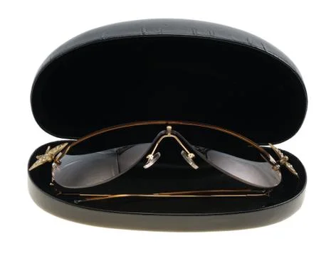 Sunglasses in the case, isolated Stock Photos