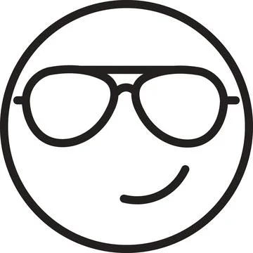 Sunglasses cool face icon Stock Illustration