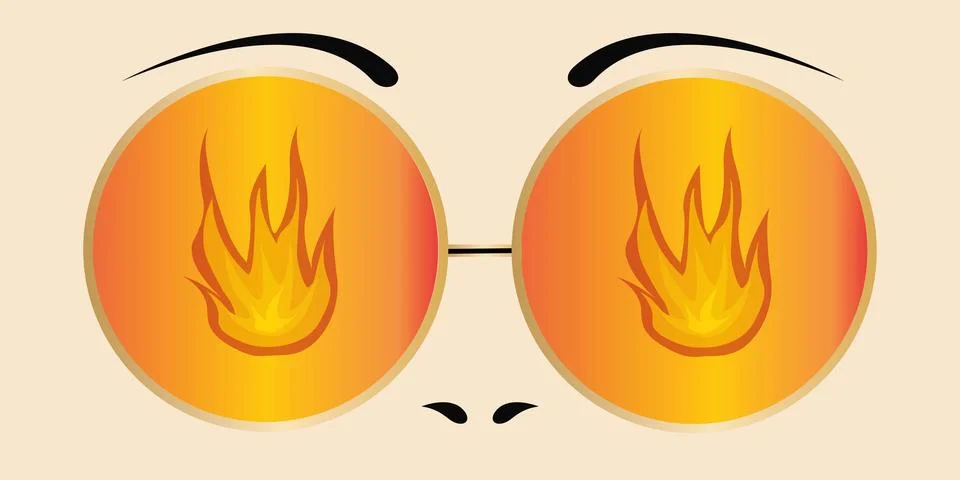 Sunglasses flame Stock Illustration