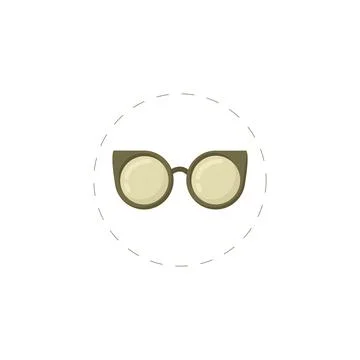 Sunglasses flat icon on white background Illustrazione stock