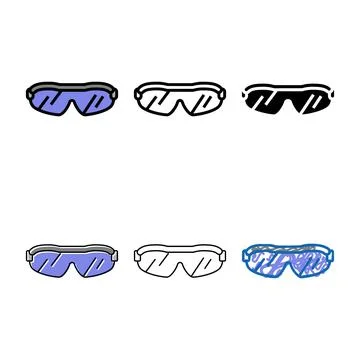 Sunglasses golf player multistyle accessory color icon vector Stock Illustration