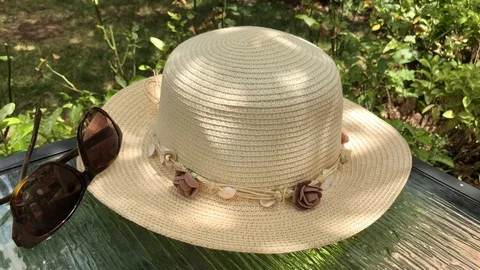 Sunglasses with hat. 스톡 동영상 92613231