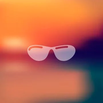 Sunglasses icon on blurred background Illustrazione stock
