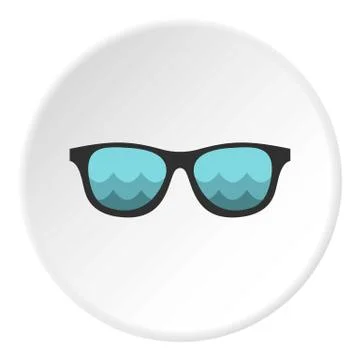 Sunglasses icon, flat style Stock Illustration