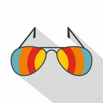 Sunglasses icon, flat style Stock Illustration