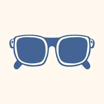 Sunglasses icon in flat style. Simple eyewear illustration isolated on light Stock Illustration
