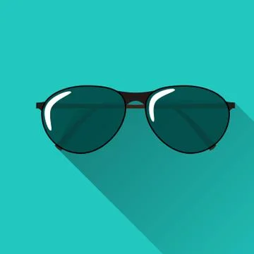 Sunglasses icon with long shadow. Stock-Illustration