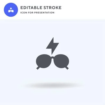 Sunglasses icon vector, filled flat sign, solid pictogram isolated on white,  스톡 일러스트