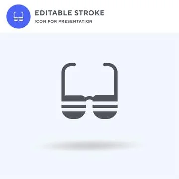 Sunglasses icon vector, filled flat sign, solid pictogram isolated on white,  스톡 일러스트