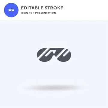 Sunglasses icon vector, filled flat sign, solid pictogram isolated on white Illustrazione stock