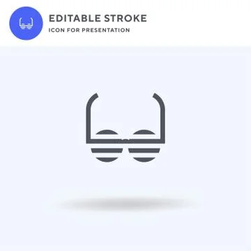 Sunglasses icon vector, filled flat sign, solid pictogram isolated on white Illustrazione stock