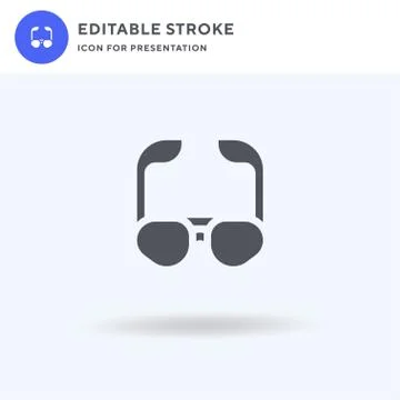 Sunglasses icon vector, filled flat sign, solid pictogram isolated on white 스톡 일러스트