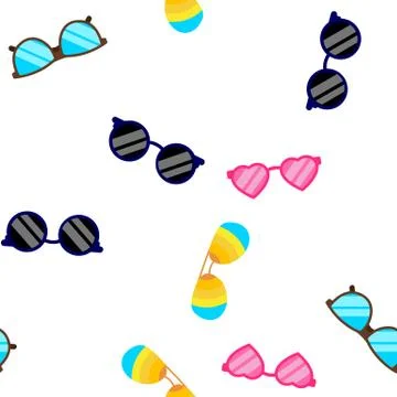 Sunglasses Icon Vector Seamless Pattern Illustrazione stock