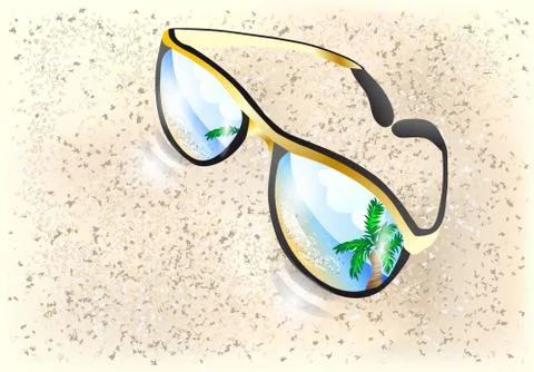Sunglasses o sand Stock Illustration