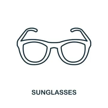Sunglasses outline icon. Simple element illustration. Sunglasses icon sign Stock Illustration