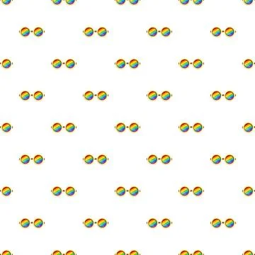 Sunglasses with rainbow lenses creating pride pattern Stock Illustration